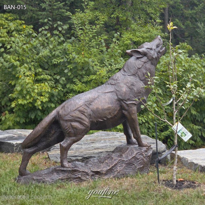 Bronze howling wolf statue for sale direct price