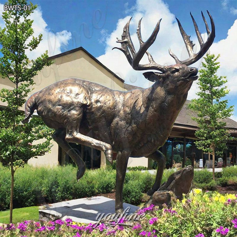 Life size bronze whitetail deer sculpture from our animal collection