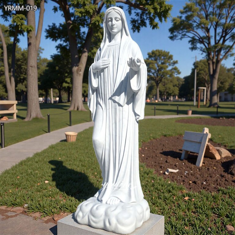 Hand carved marble Mary statue for wholesale order