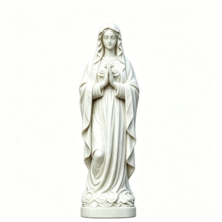 White marble Rosa Mystica statue factory direct