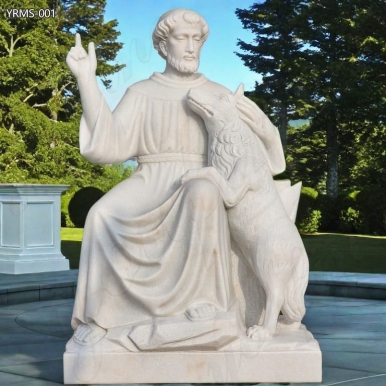 Marble St Francis garden statue factory direct