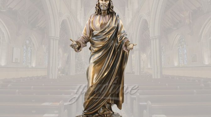 Standing famous religious church detailed casting bronze Jesus statue