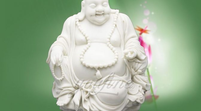 Decorative White Marble Laughing Buddha Statue