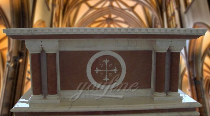 Hand Carved Religious Church Catholic Marble Altar for Sale