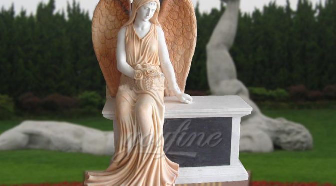 2017 Hot Sale Marble Sitting Angel Memorial