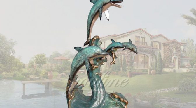 Beauty seaside designs bronze dolphin statue