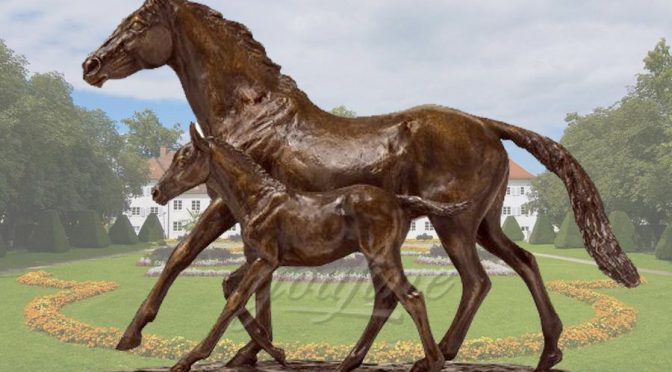Best Price Bronze Horse Statue of Mare And Foal