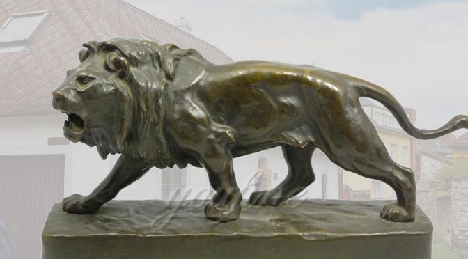 Life Size Bronze Standing Lion Statue