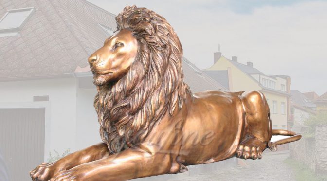 Decoration casting bronze lion statue