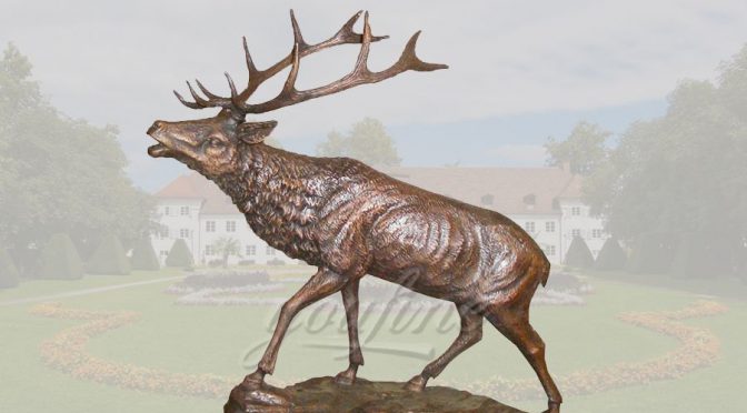 life size metal craft bronze deer statue of brass