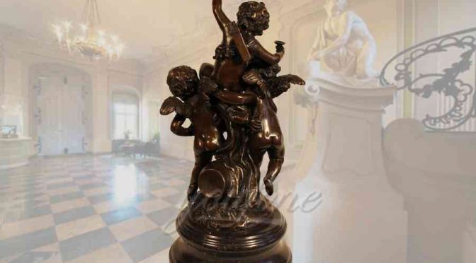 Hot sale superb indoor casting bronze cherub statue