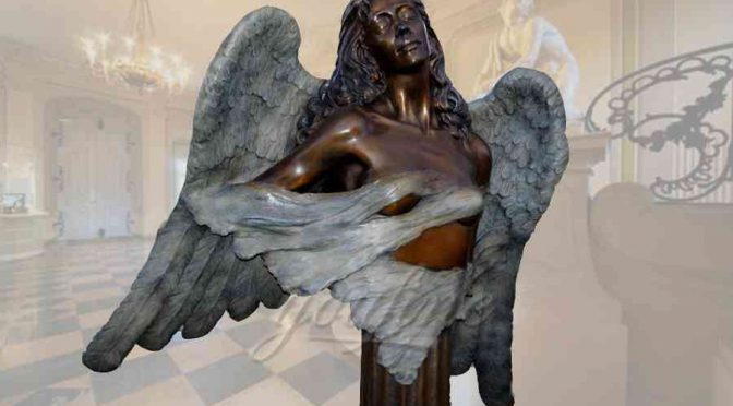Graceful garden customized bronze angel statue for decor