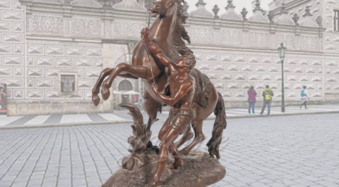 Decorative outdoor famous Bronze Marley horse sculpture