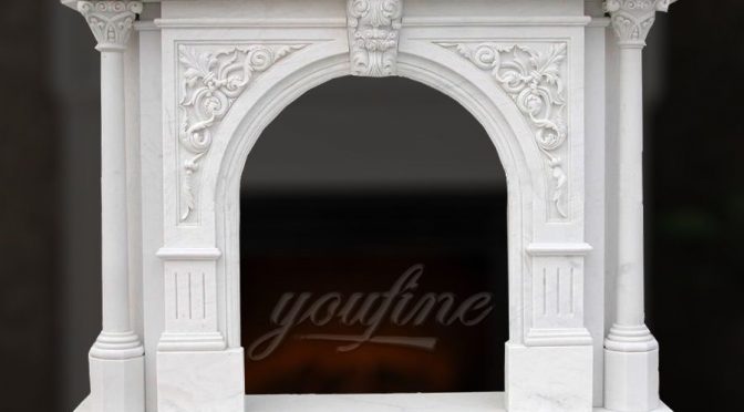 Decorative Victorian lion head marble fireplace surround for sale