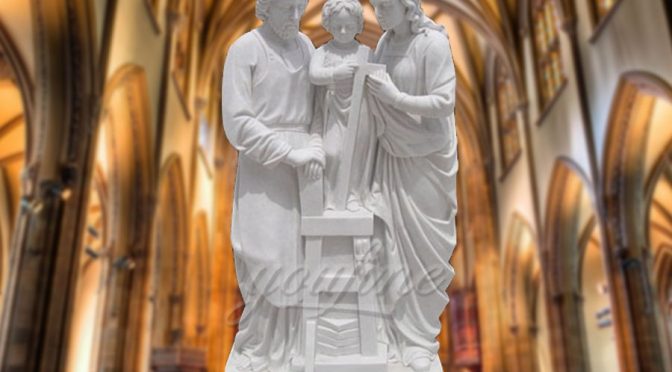 Garden Life Size Religious Holy Family Marble Statue
