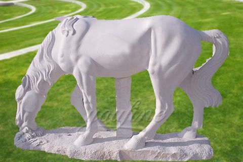 Garden outdoor marble horse statue