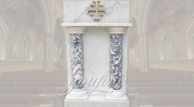 Hand Carved White Marble Ambo and Pulpits for Church