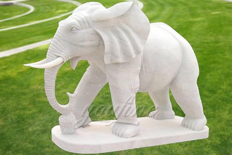 Hand carved white elephant statues