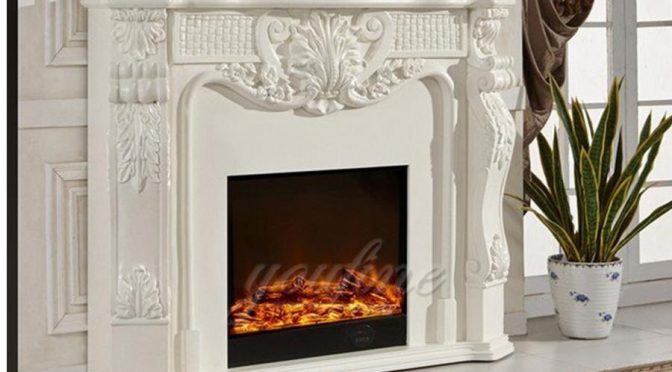 High quality decorative French natural marble fireplace surround