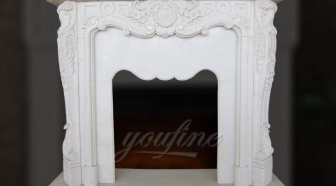 Hot sale decorative French style marble stone fireplace