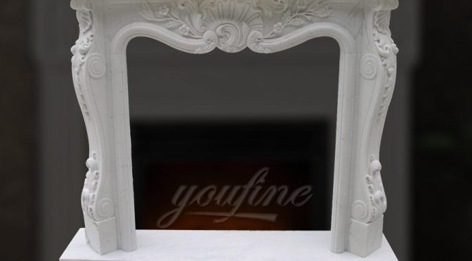 Hot sale decorative french white marble fireplace frame