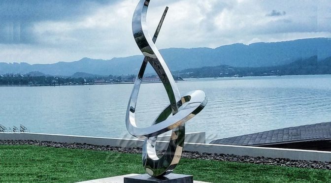 Modern stainless steel abstract sculpture