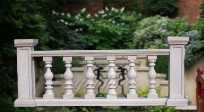 New design beige marble stone baluster railing on sale