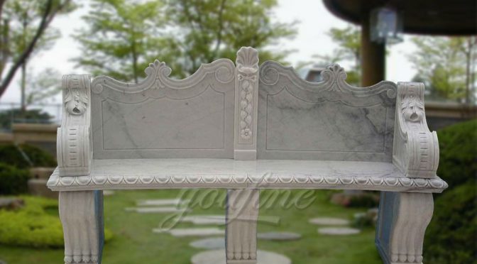 Outdoor antique marble bench for garden