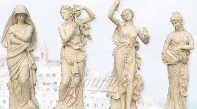Outdoor custom four season marble statues for sales