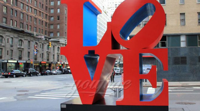 Outdoor large stainless steel LOVE Letter sculpture