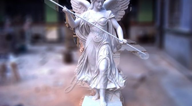 Outdoor marble angle garden statues for sale